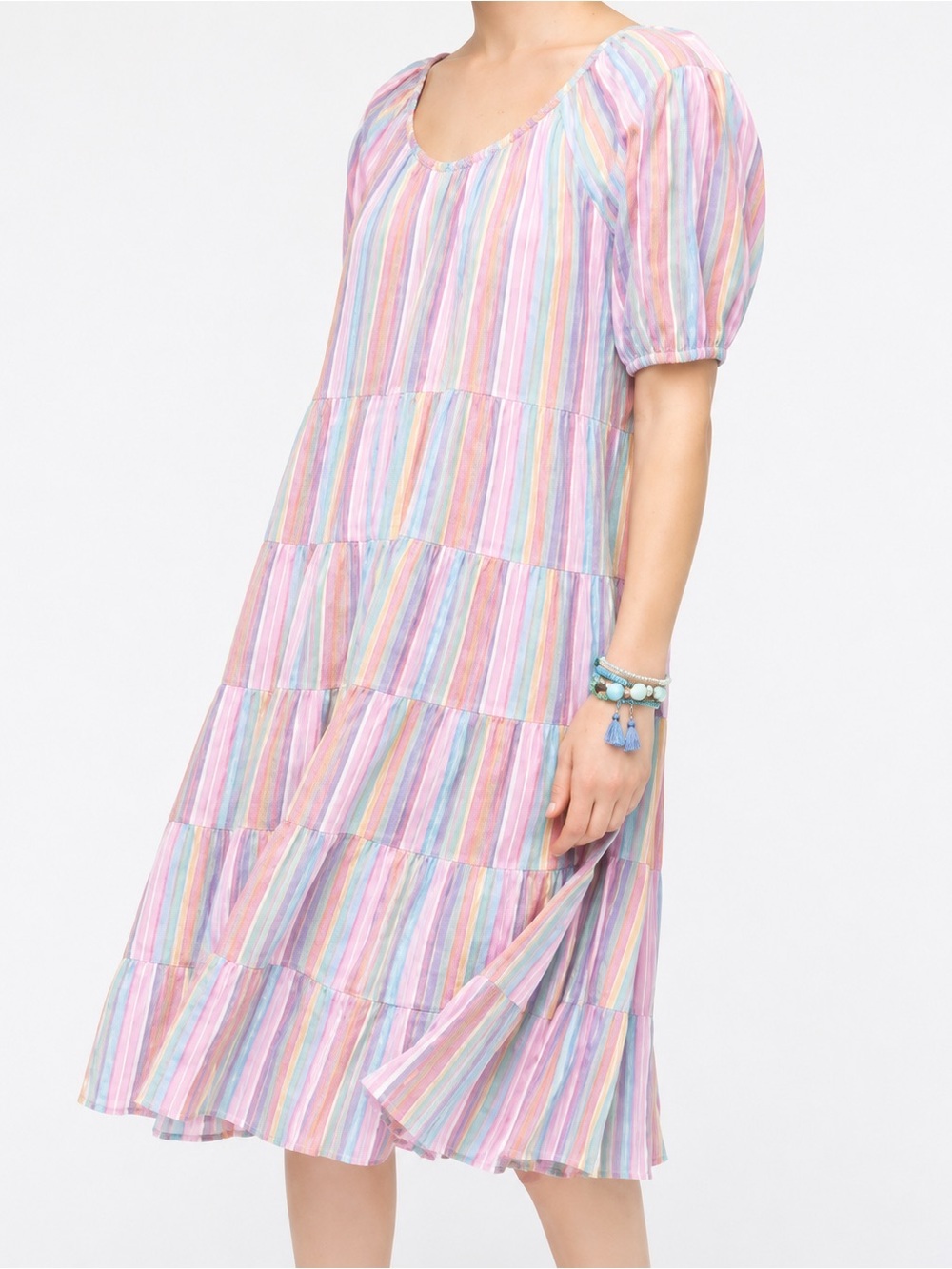 J Crew Beach NWT pastel striped dress, large